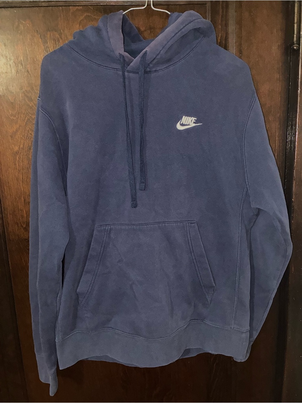 Nike Blue Pullover Hoodie with White Swoosh